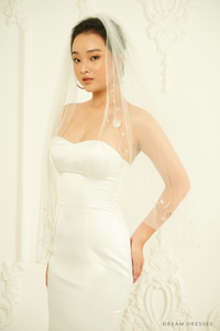 Embellished Fingertip Veil (#Noemi) - Dream Dresses by P.M.N.