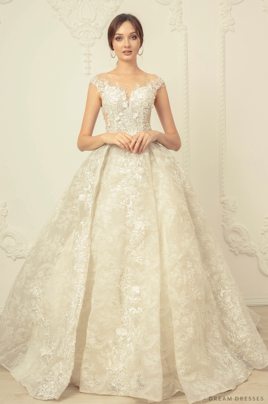 Lace Ball Gown Wedding Dress (#Vallea) - Dream Dresses by P.M.N.