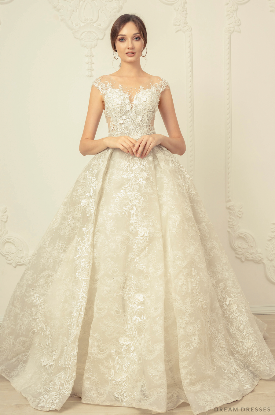 Lace Ball Gown Wedding Dress (#Vallea) - Dream Dresses by P.M.N.