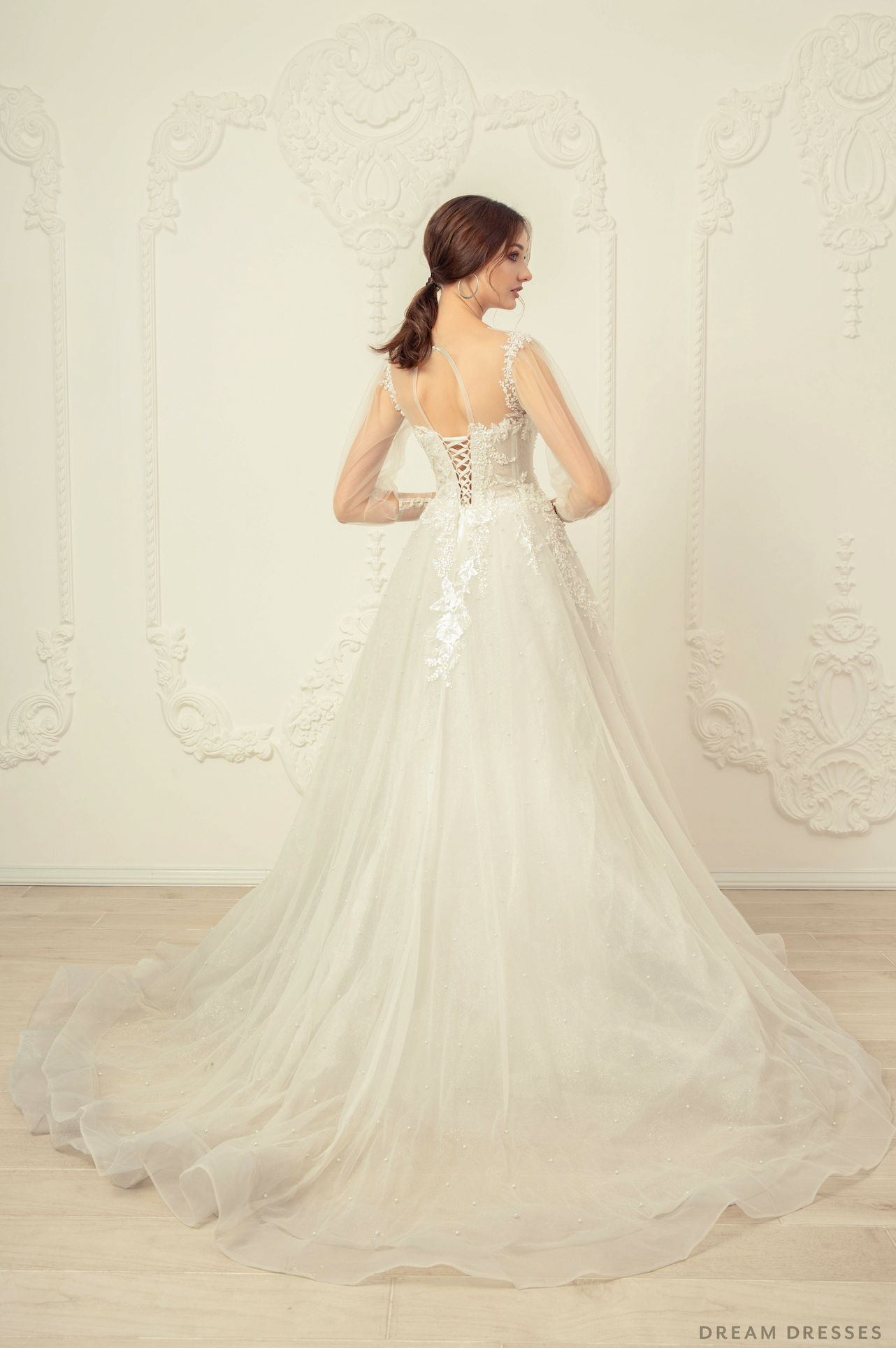 A-line Wedding Dress with Sleeves (#Liana)
