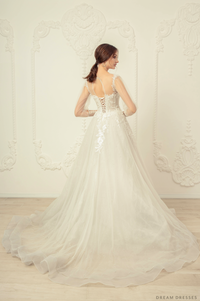 A-line Wedding Dress with Sleeves (#Liana) - Dream Dresses by P.M.N.
