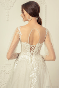 A-line Wedding Dress with Sleeves (#Liana) - Dream Dresses by P.M.N.