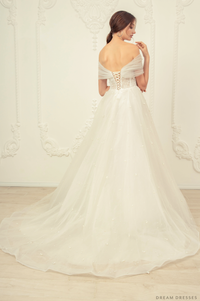 Off The Shoulder Ball Gown Wedding Dress (#Letizia) - Dream Dresses by P.M.N.