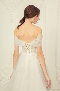 Off The Shoulder Ball Gown Wedding Dress (#Letizia) - Dream Dresses by P.M.N.