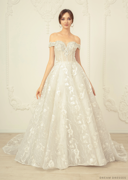 Ball Gown Wedding Dress with Rhinestones (#Nicola) - Dream Dresses by P.M.N.