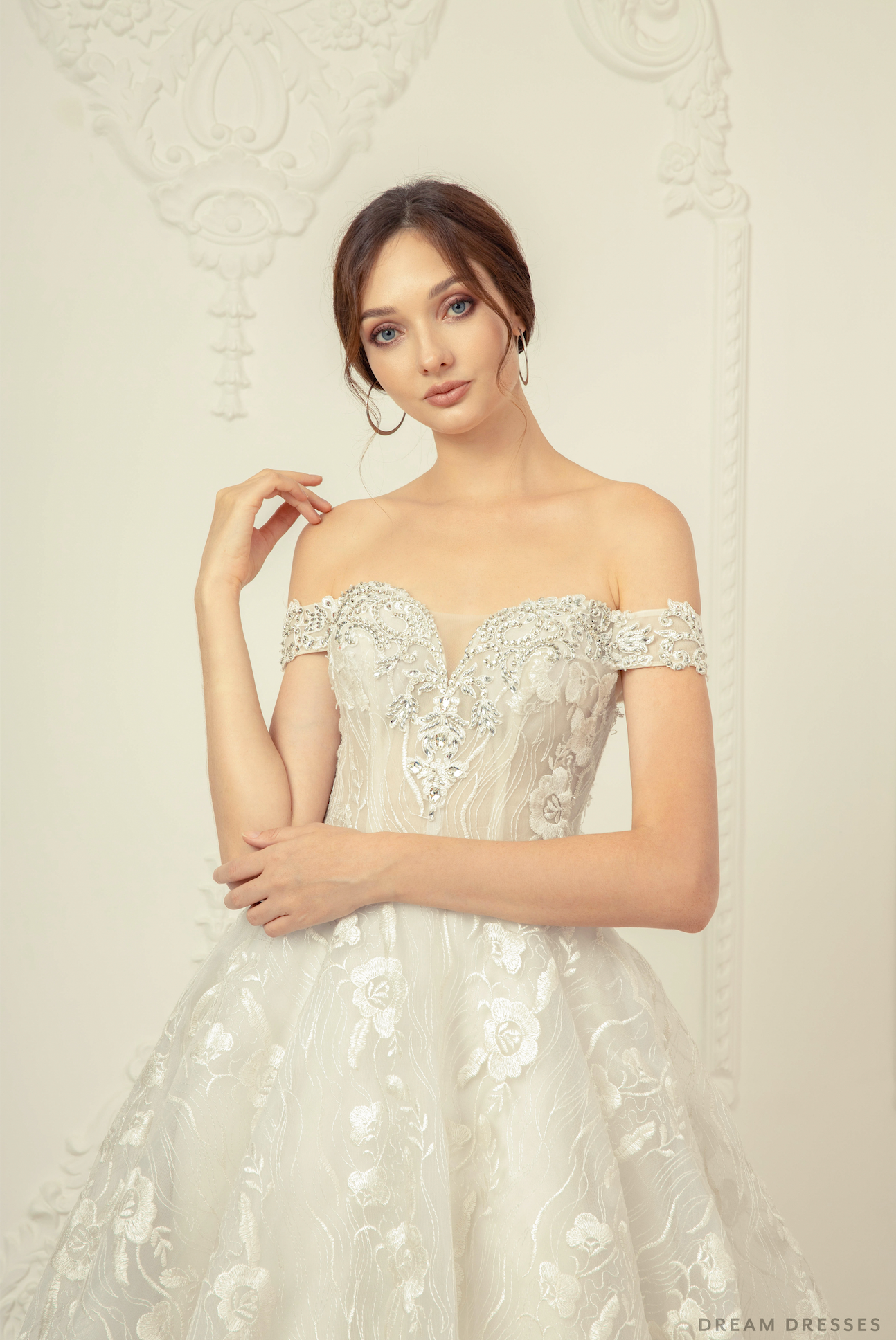 Ball Gown Wedding Dress with Rhinestones (#Nicola) - Dream Dresses by P.M.N.