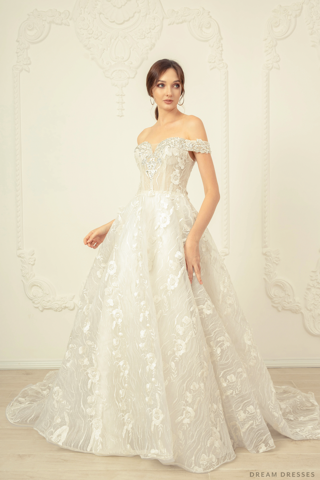 Ball Gown Wedding Dress with Rhinestones (#Nicola) - Dream Dresses by P.M.N.