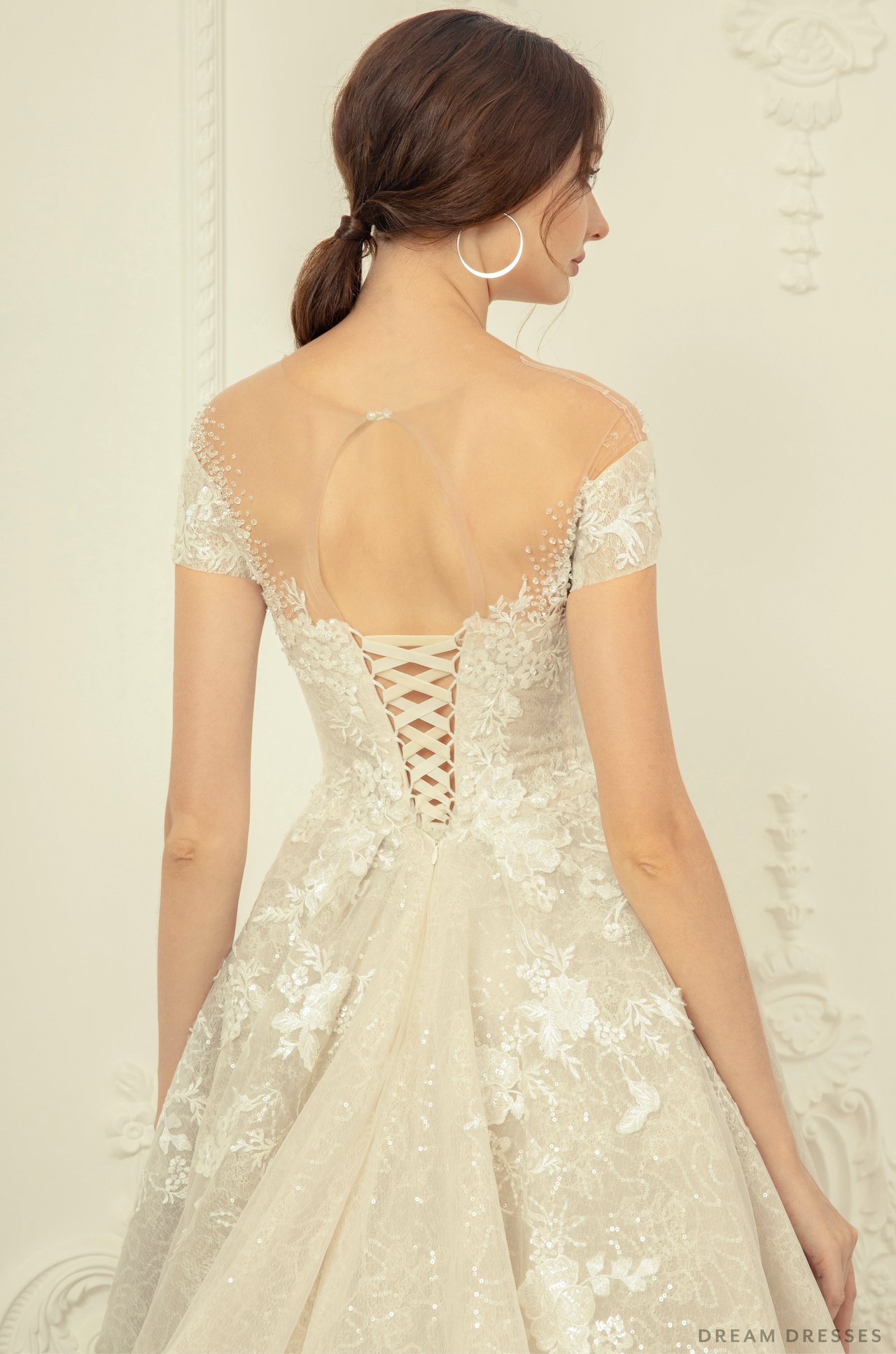 Illusion Neckline Ball Gown Wedding Dress (#VENEZIA)