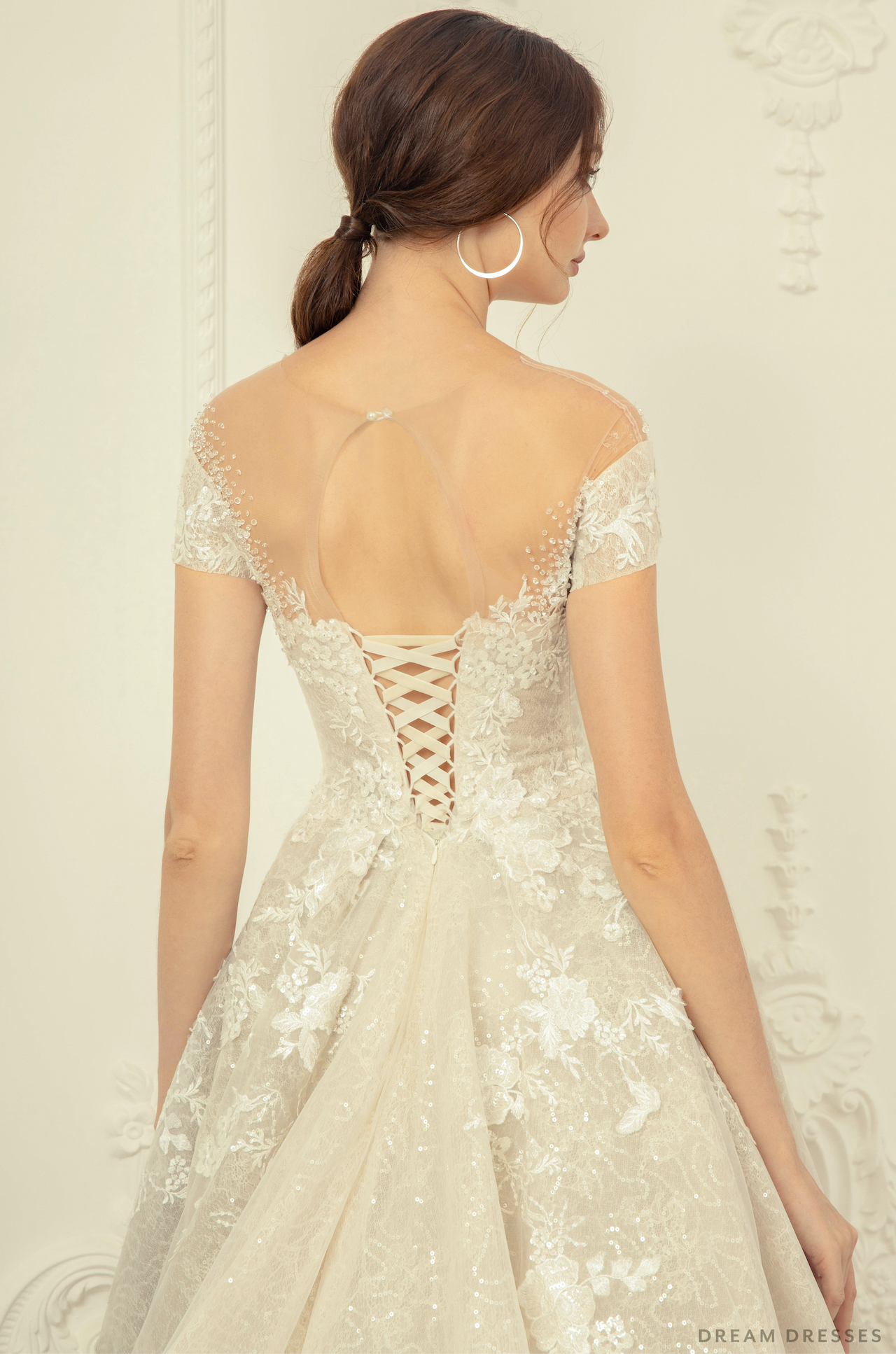 Illusion Neckline Ball Gown Wedding Dress (#VENEZIA) - Dream Dresses by P.M.N.