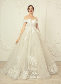 Off Shoulder Ball Gown Wedding Dress (#Donata) - Dream Dresses by P.M.N.