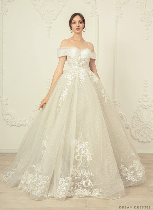Off Shoulder Ball Gown Wedding Dress (#Donata) - Dream Dresses by P.M.N.