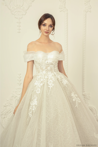 Off Shoulder Ball Gown Wedding Dress (#Donata) - Dream Dresses by P.M.N.