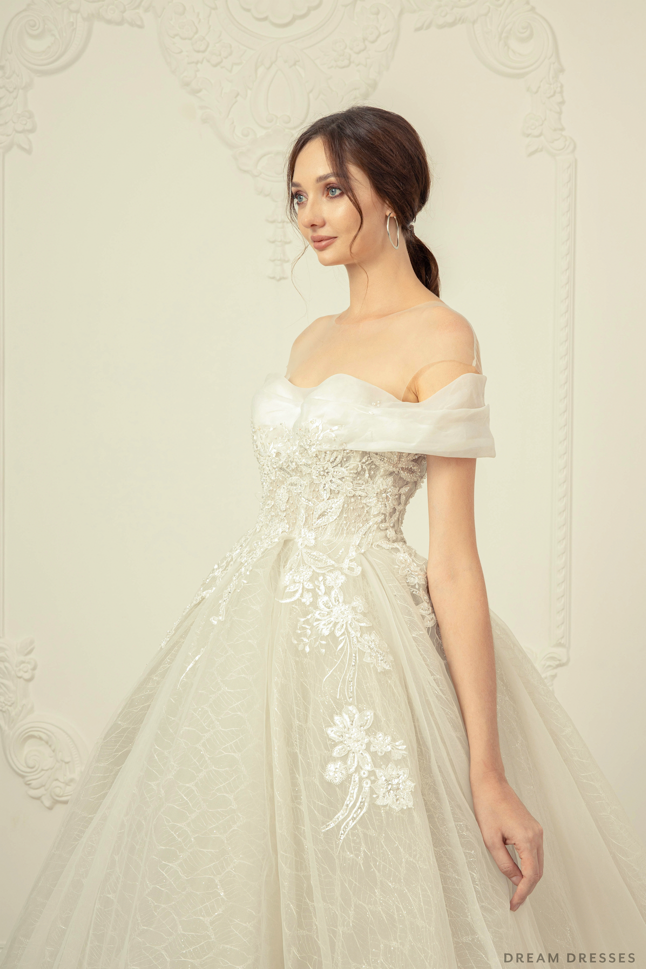 Off Shoulder Ball Gown Wedding Dress (#Donata) - Dream Dresses by P.M.N.