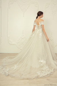 Off Shoulder Ball Gown Wedding Dress (#Donata) - Dream Dresses by P.M.N.