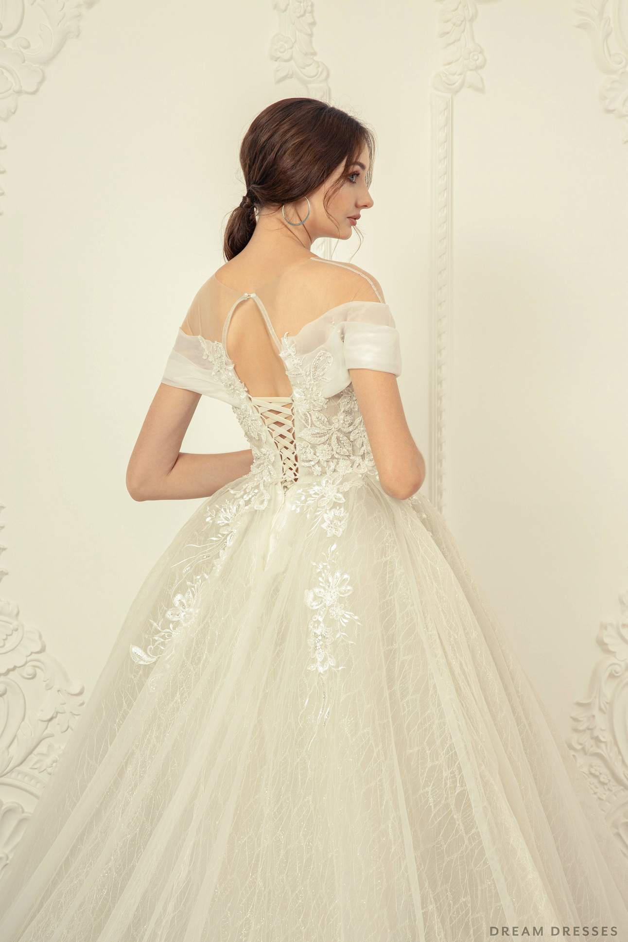 Off Shoulder Ball Gown Wedding Dress (#Donata) - Dream Dresses by P.M.N.