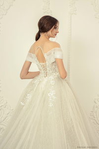 Off Shoulder Ball Gown Wedding Dress (#Donata) - Dream Dresses by P.M.N.