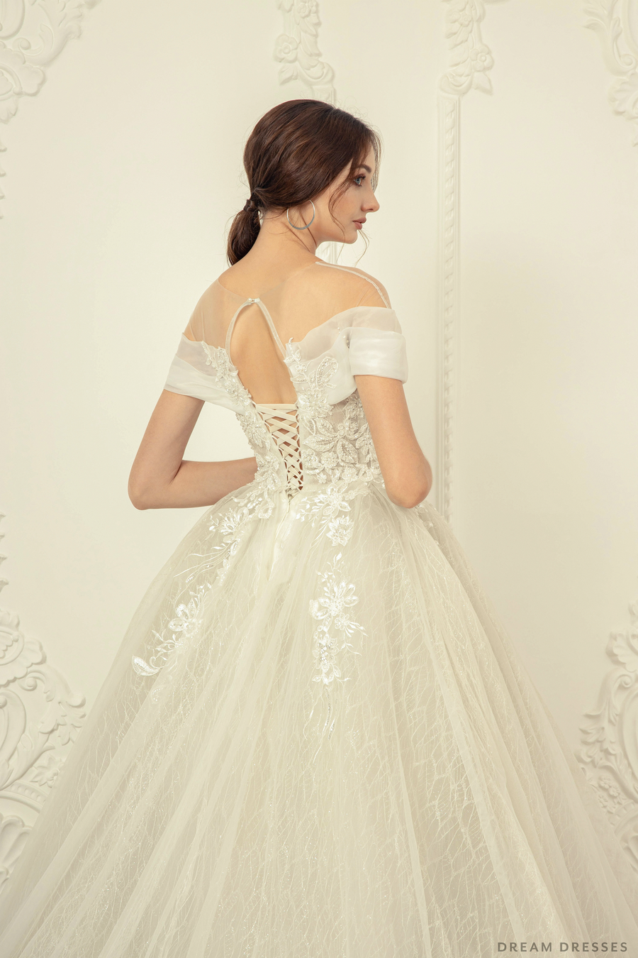 Off Shoulder Ball Gown Wedding Dress (#Donata) - Dream Dresses by P.M.N.