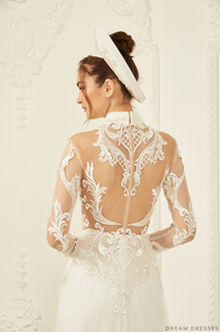 White Ao Dai Hat | Vietnamese Bridal Hat (#LIA) - Dream Dresses by P.M.N.