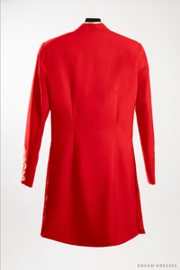 Red and Gold Groom Jacket with Dragon Embroidery| Vietnamese Groom Ao Dai  (#Ming) - Dream Dresses by P.M.N.