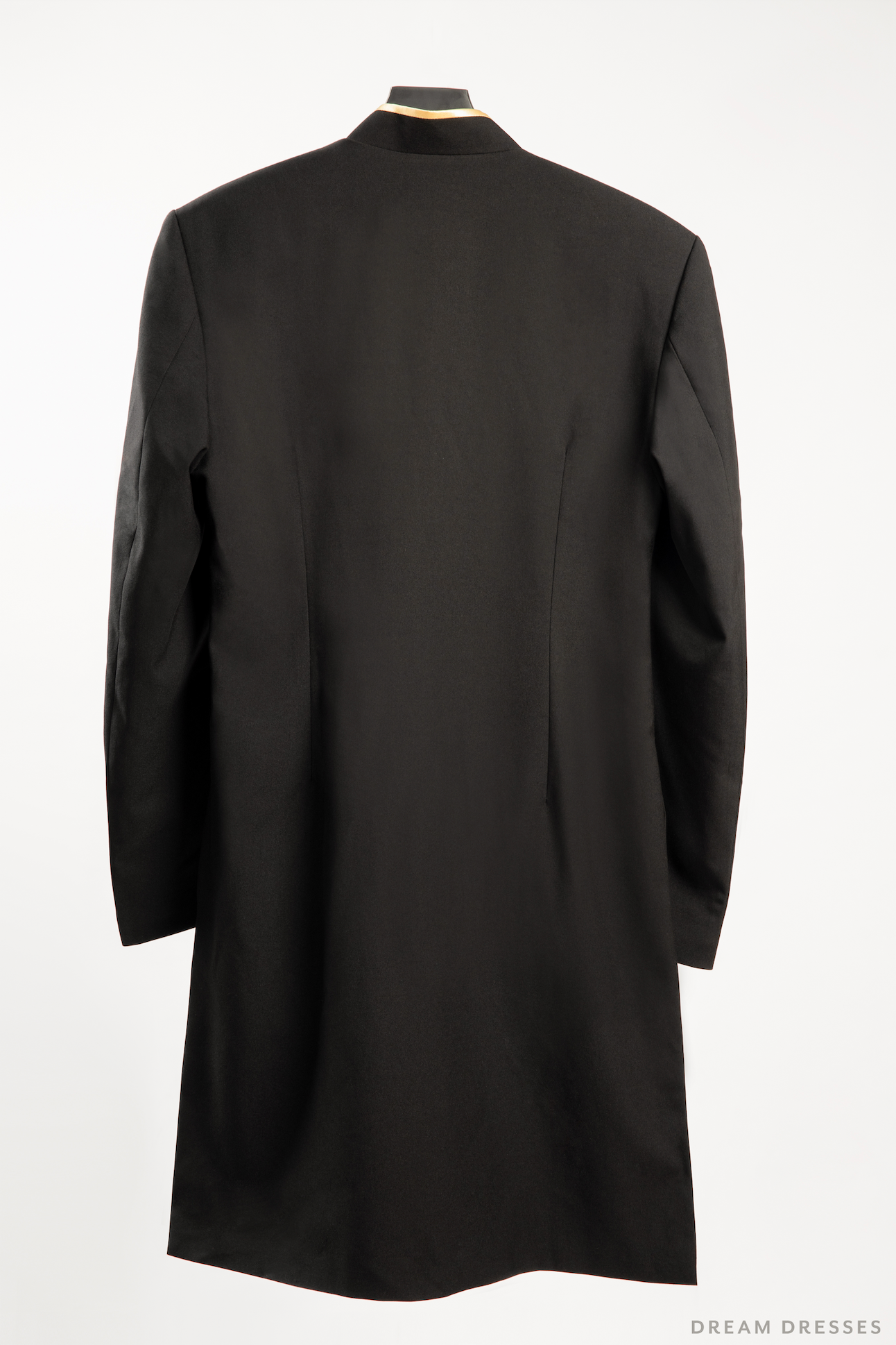 Black Groom Ao Dai Jacket | Hand-Painted Dragon Vietnamese Ao Dai (#Kwan) - Dream Dresses by P.M.N.