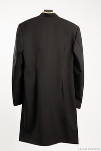Black Groom Ao Dai Jacket | Hand-Painted Dragon Vietnamese Ao Dai (#Kwan) - Dream Dresses by P.M.N.