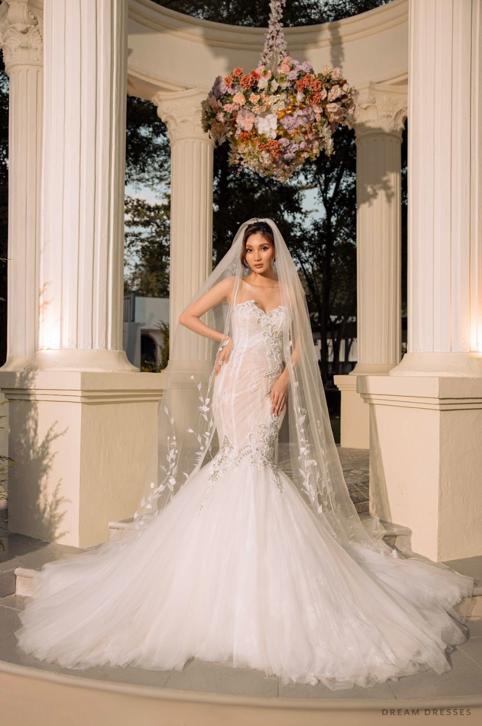 3D Embellished Wedding Veil (#KEISHA) - Dream Dresses by P.M.N.