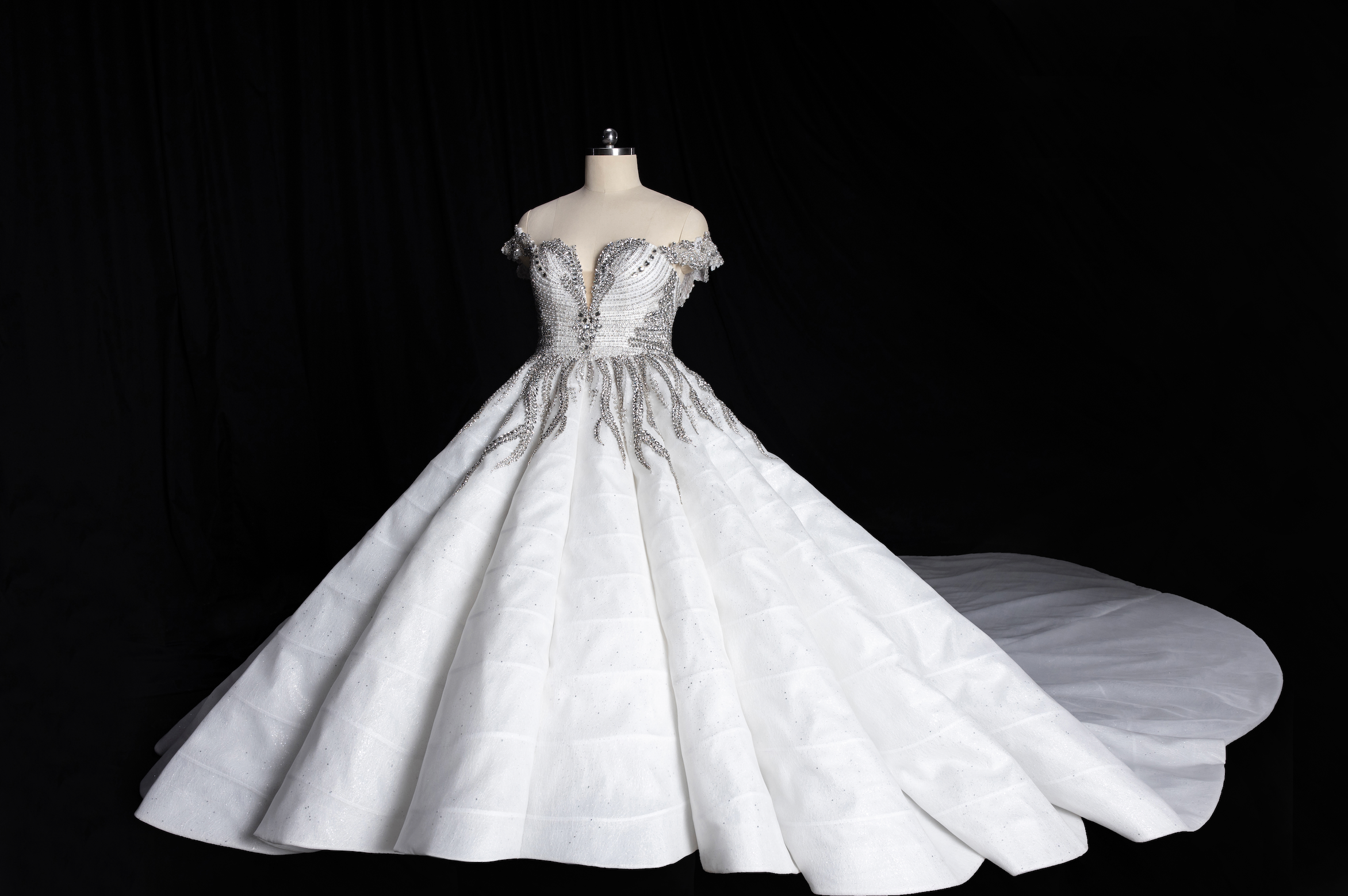 Haute Couture Ball Gown Wedding Dress with Swarovski Crystals (#SHARMAINE)