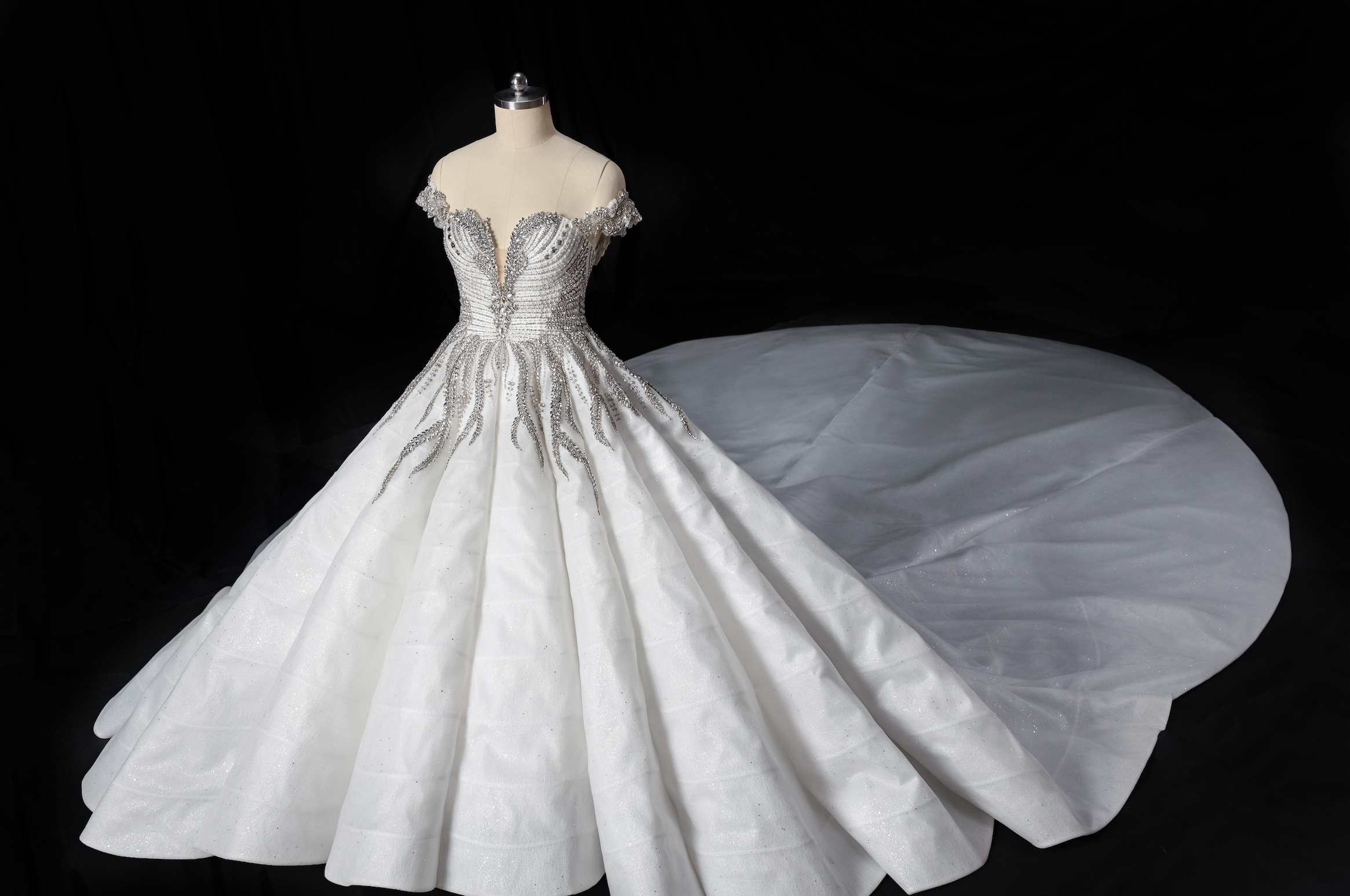 Haute Couture Ball Gown Wedding Dress with Swarovski Crystals (#SHARMAINE)