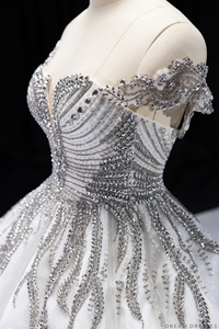 Haute Couture Ball Gown Wedding Dress with Swarovski Crystals (#SHARMAINE) - Dream Dresses by P.M.N.