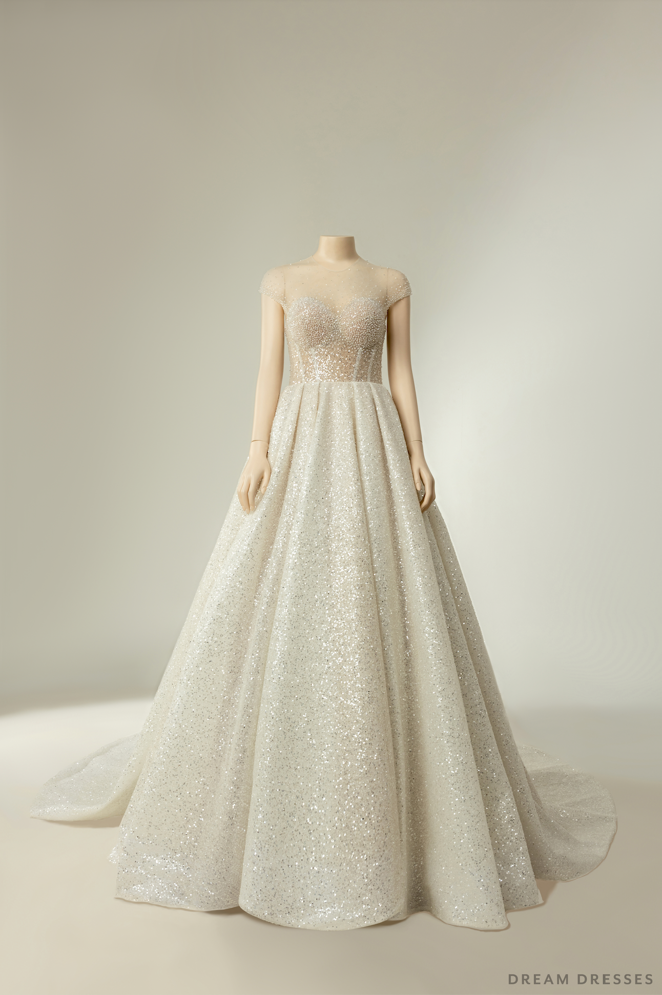 Royal Ballgown Wedding Dress with Crystal Embellishments (#CERIDWEN) - Dream Dresses by P.M.N.