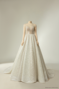 Royal Ballgown Wedding Dress with Crystal Embellishments (#CERIDWEN) - Dream Dresses by P.M.N.