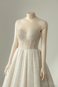 Royal Ballgown Wedding Dress with Crystal Embellishments (#CERIDWEN) - Dream Dresses by P.M.N.