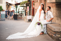 One-tier Cathedral Veil With Scalloped Lace Trims (#PB196) - Dream Dresses by P.M.N
 - 5