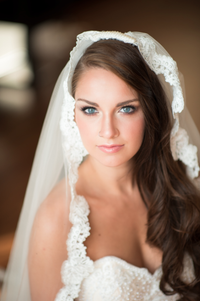 One-tier Cathedral Veil With Scalloped Lace Trims (#PB196) - Dream Dresses by P.M.N
 - 3