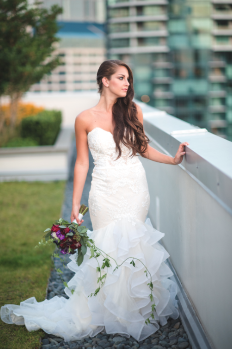 SAMPLE SALE/ Lace Over Tulle Tiered Mermaid Gown (Style Chloe #PB123) - Dream Dresses by P.M.N
 - 11