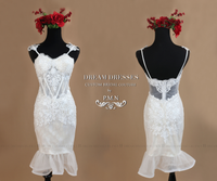 Blush Pink Ivory Short Wedding Dress (#Victoria) - Dream Dresses by P.M.N
 - 1