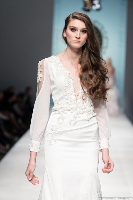 Silk Wedding Dress With Deep V-Neck (#SS16100) - Dream Dresses by P.M.N
 - 1