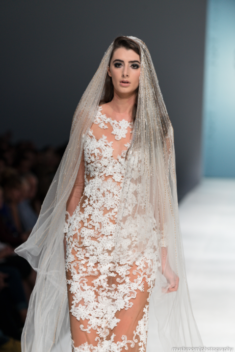 Nude Dress With White Lace Appliqué (#Lucy)