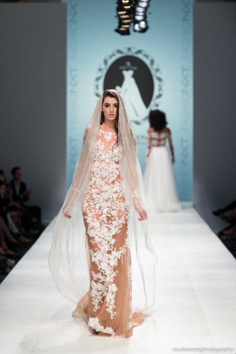 Nude Dress With White Lace Appliqué (#Lucy)