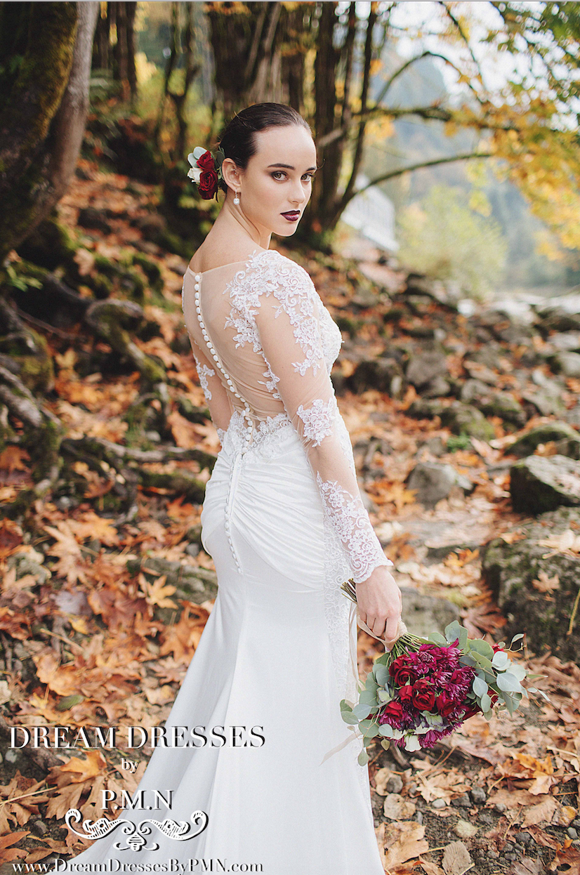 Long Sleeve Satin Wedding Dress (#Lindsey)