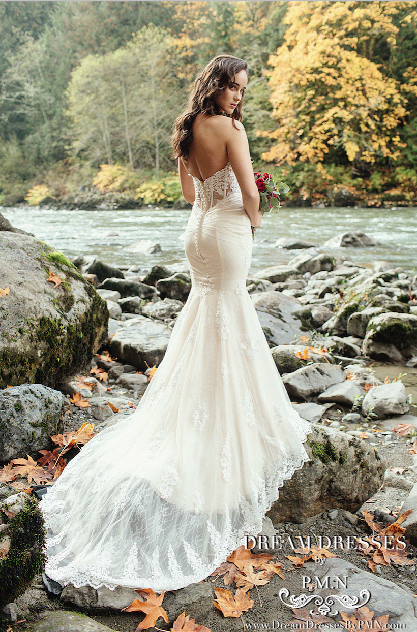 Blush Pink Strapless Mermaid Wedding Dress (#SS16102A) - Dream Dresses by P.M.N
 - 5