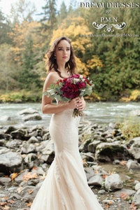 Blush Pink Strapless Mermaid Wedding Dress (#SS16102A) - Dream Dresses by P.M.N
 - 4