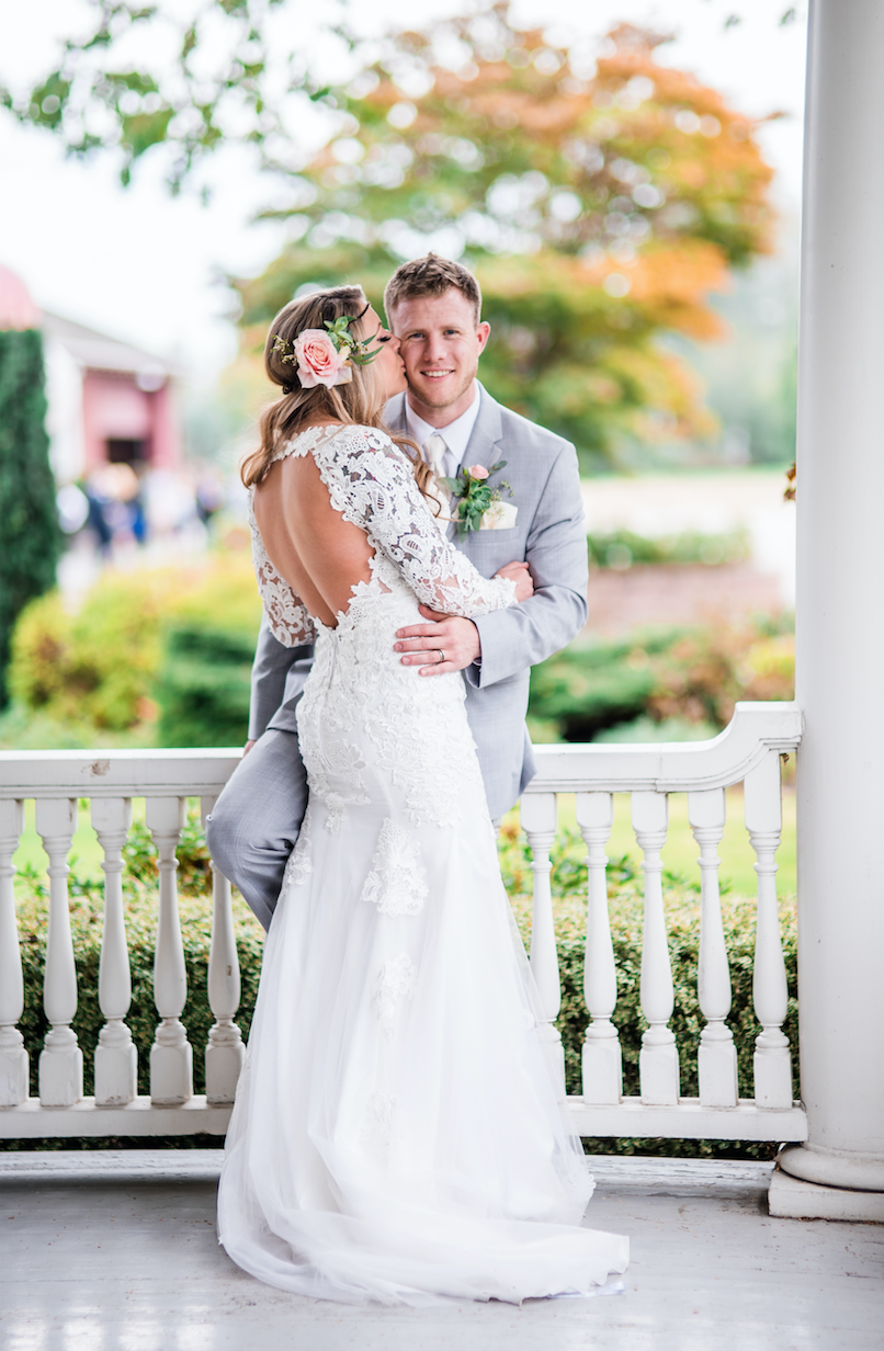 Long Sleeve Wedding Dress with Keyhole Back (# Stacie) - Dream Dresses by P.M.N
 - 7