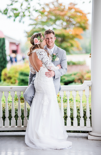 Long Sleeve Wedding Dress with Keyhole Back (# Stacie) - Dream Dresses by P.M.N
 - 7