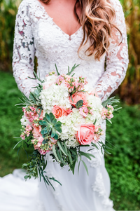 Long Sleeve Wedding Dress with Keyhole Back (# Stacie) - Dream Dresses by P.M.N
 - 6