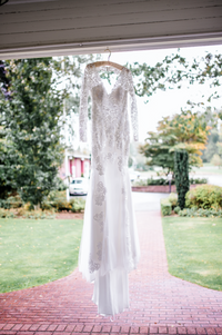 Long Sleeve Wedding Dress with Keyhole Back (# Stacie) - Dream Dresses by P.M.N
 - 9