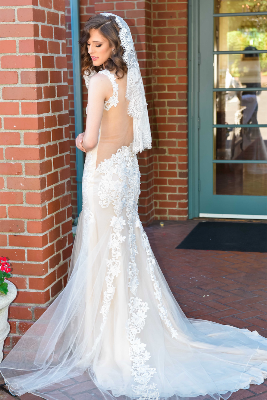 Asymmetrical Sheer Back Wedding Dress (#Jessica) - Dream Dresses by P.M.N
 - 7