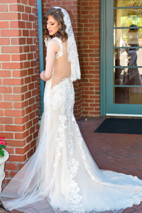 Asymmetrical Sheer Back Wedding Dress (#Jessica) - Dream Dresses by P.M.N
 - 7