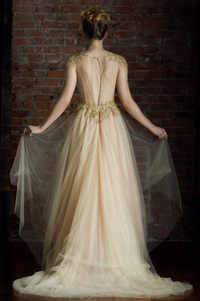 Gold and Red High Low Gown (#Amber) - Dream Dresses by P.M.N
 - 4