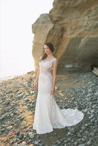 Sheath Lace Wedding Dress (Style #SS16314) - Dream Dresses by P.M.N
 - 1